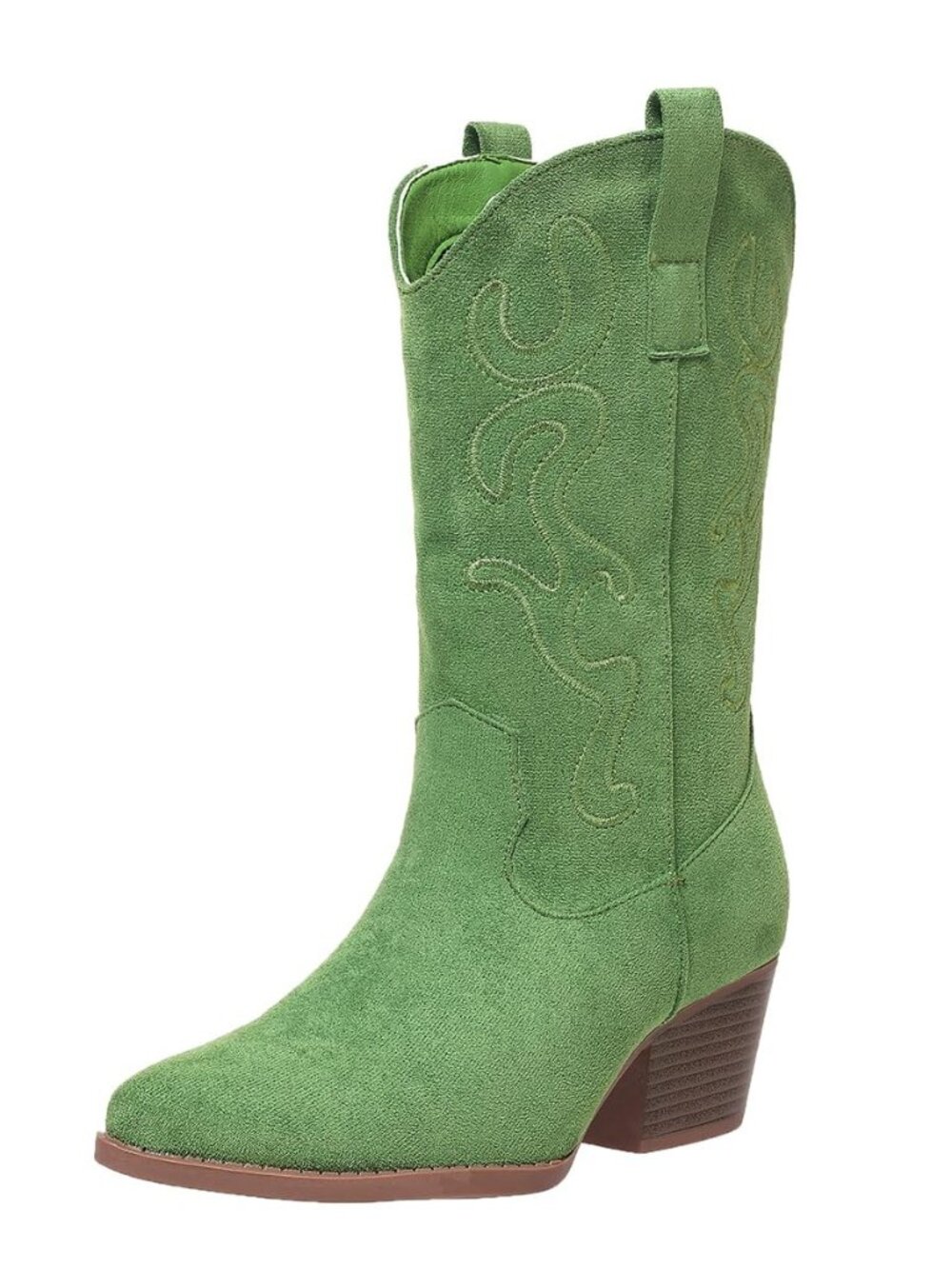 Womens Cowboy Boots Mid Calf Western Embroidered for Concerts Nights Out